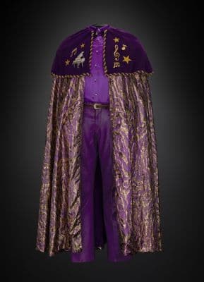 Purple Leather Statement Belt with Gold Accents