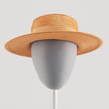 Natural Straw Boater Hat with Band