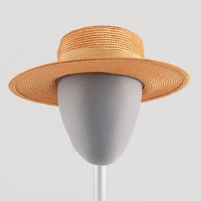Straw boater with hat band