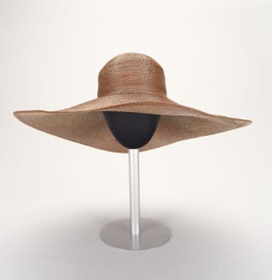 Brown Woven Straw Wide-Brim Sun Hat