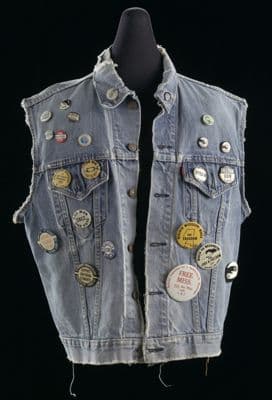 Commemorative Denim Vest with Civil Rights Buttons