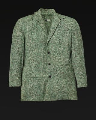 Sage Green Black Cheetah Print Cotton Blazer