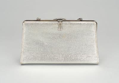 Metallic Silver Lamé Convertible Evening Clutch