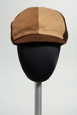 Tri-Color Suede Newsboy Cap