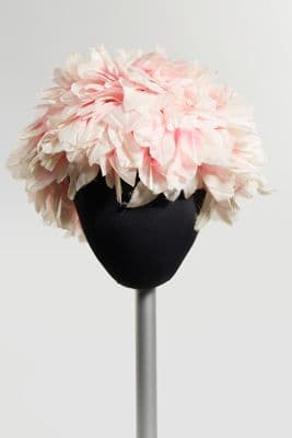 Pink White Feathered Synthetic Cocktail Hat