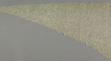 Cream Cotton Bobbin Lace Triangular Shawl