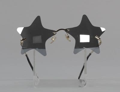 Black Star-Shaped Sunglasses with Mirrored Lenses