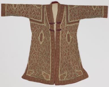 Burgundy Wool Choga with Gold Silk Embroidery