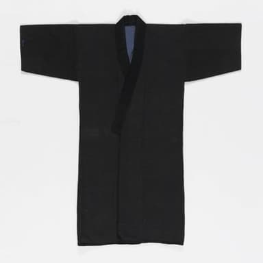 Black Quilted Cotton Japanese Noragi Coat