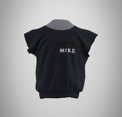 Black Cotton Sleeveless Sweatshirt with White MIKE