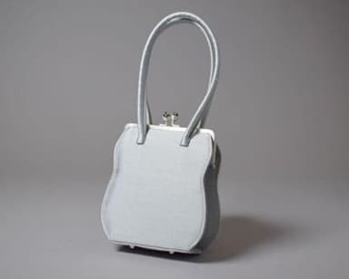 Pale Blue Dupion Silk Structured Evening Handbag