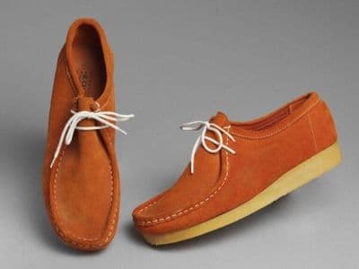 Orange Suede Wallabee Moccasin Shoes
