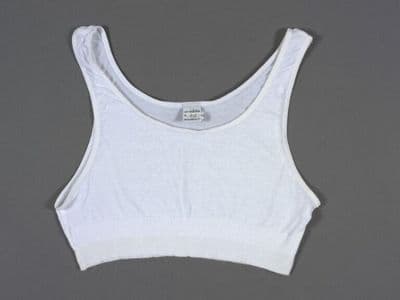 White Cotton Jersey Sleeveless Crop Top Vest