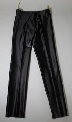 Black Spandex Fitted Disco Trousers