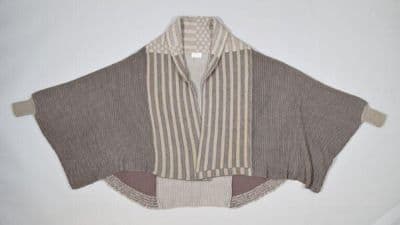 Ensemble comprising a jacket, shirt and trousers made from knitted silk, cotton and yak hair, designed by Egon Kuhn, Germany, 1988