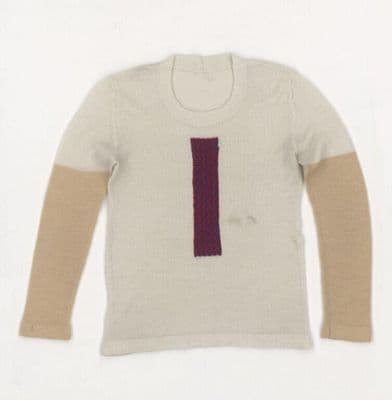 White Acrylic Trompe-l'Oeil Necktie Sweater