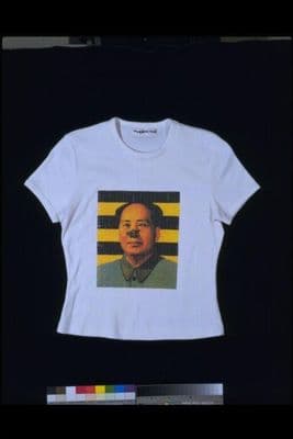 White Cotton Graphic T-Shirt with Portrait Print