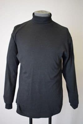 Black Cotton Turtleneck Sweater