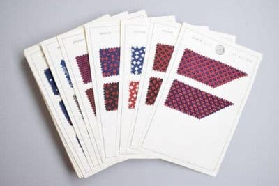 Silk Necktie Sample Cards Collection Britain