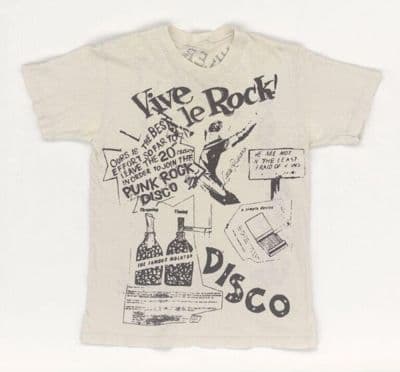 Cream Cotton Graphic T-Shirt with Rock Print