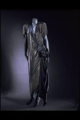 Aluminum Mesh Draped Evening Dress