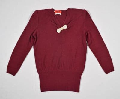 Purple Cashmere Pullover with Diamante Bow