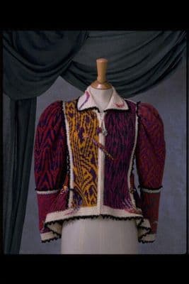 Multi-Colored Chenille Wool Cropped Geometric Jacket