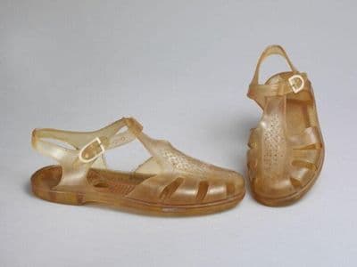 Clear Amber PVC Jelly Sandals