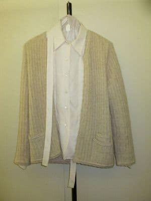 Sage Green Wool Mohair Knitted Cardigan Jacket