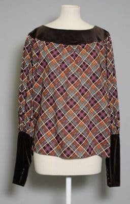 Burgundy Brown Geometric Print Polyester Tunic