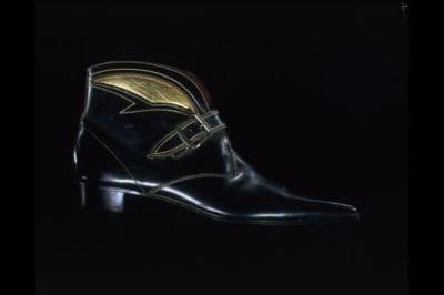 Pair of men's ankle boots of leather, made by Olivers, England, ca. 1959-1960
