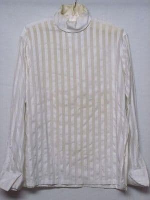 White Cotton Self-Striped Men's Dress Shirt