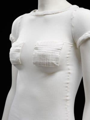 White Stretch Cotton Space Age Knit Top