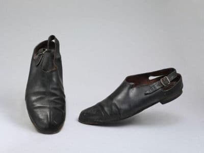 Black Leather Punk Bondage Slingback Sandals