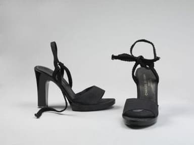 Black Canvas Patent Leather Platform Sandals