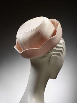 Pale Pink Silk Round-Crowned Cloche Hat