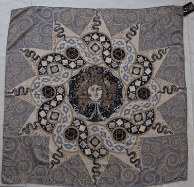 Printed Silk Medusa Head Scarf
