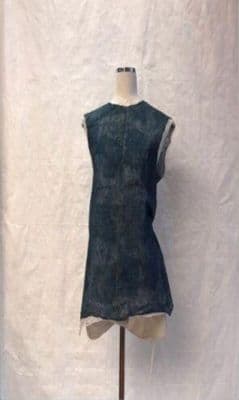 Forest Green Silk Sleeveless Shift Dress