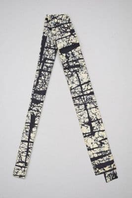 Black and Cream Cotton Batik Necktie