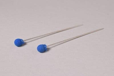 Royal Blue Fabric Sphere Metal Hat Pin