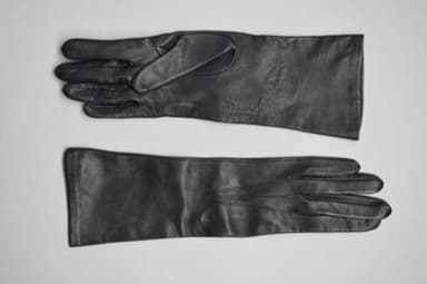 Black Leather Opera Evening Gloves