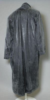 Black Mock Crocodile Leather Long Coat