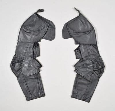 Black Leather Armored Waistcoat with Detached Sleeves