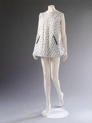 White Cotton Beach Tunic with Poodle Print