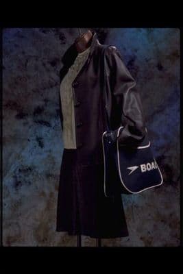 Brown Leather Jacket and Miniskirt Suit