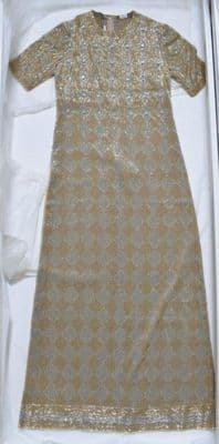 Champagne Silk Chiffon Beaded Evening Gown