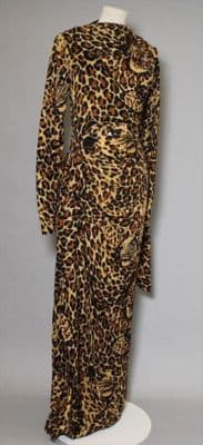 Leopard Print Silk Jersey Wrap Dress