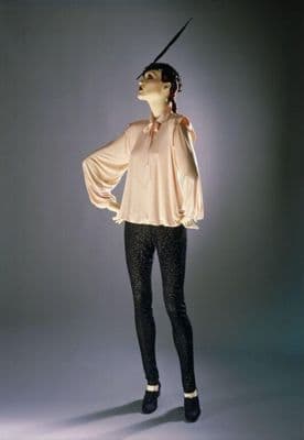 Champagne Jersey Tunic with Sequined Leggings Ensemble