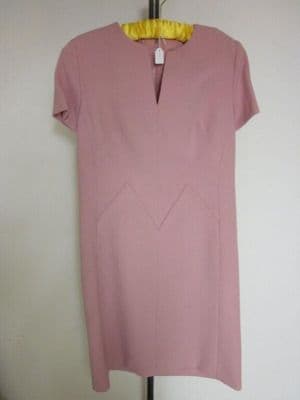 Dusty Rose Wool Crepe Shift Dress