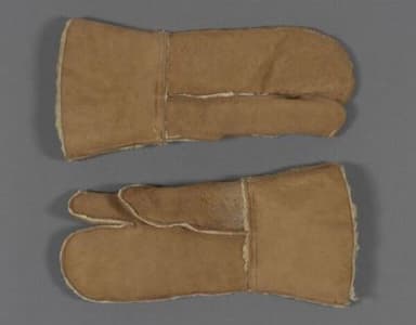 Tan Sheepskin Mittens with Cream Fleece Lining